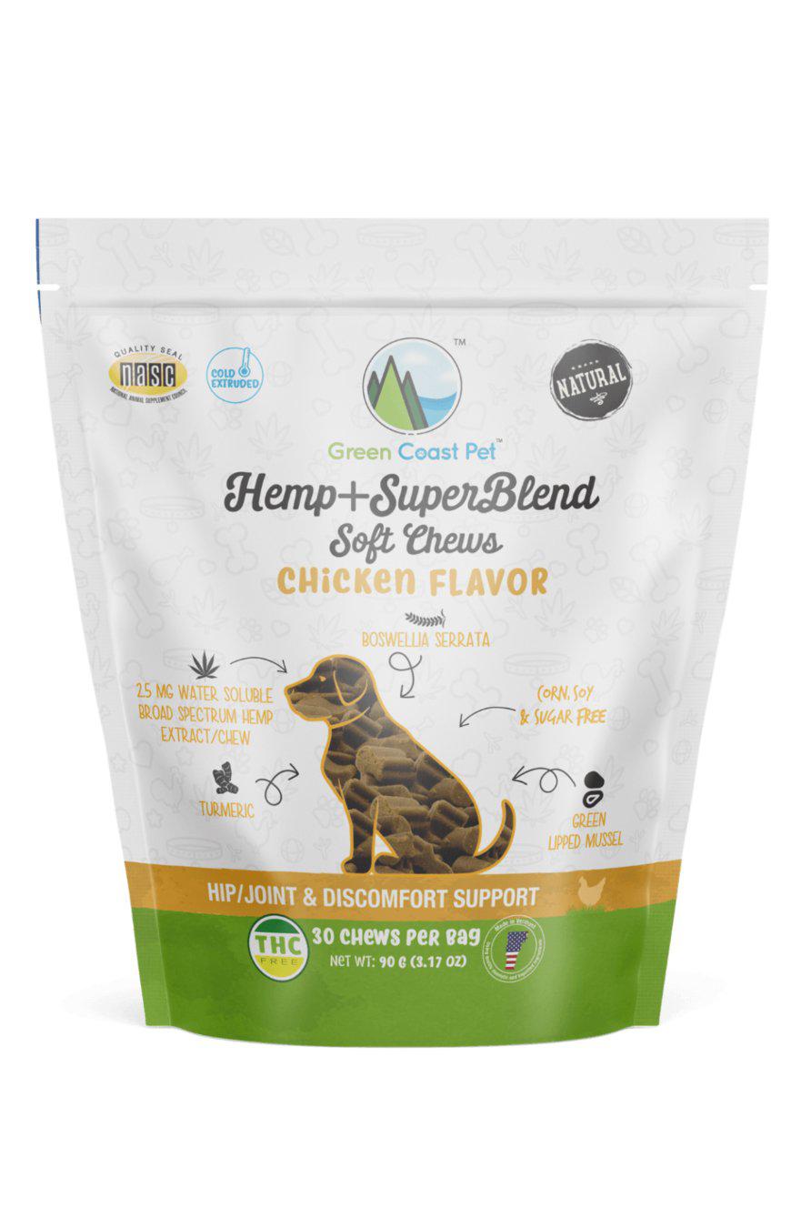 Green Coast Pet Chicken Liver Hemp Chew Dog Supplement